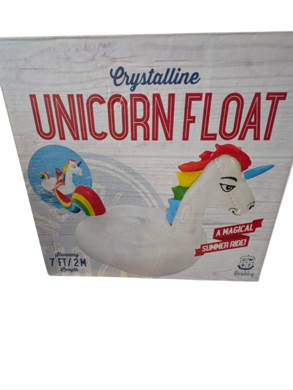 Sealed 7FT Giant Unicorn Pool Float‎ Rainbow Inflatable Raft Summer Beach NEW